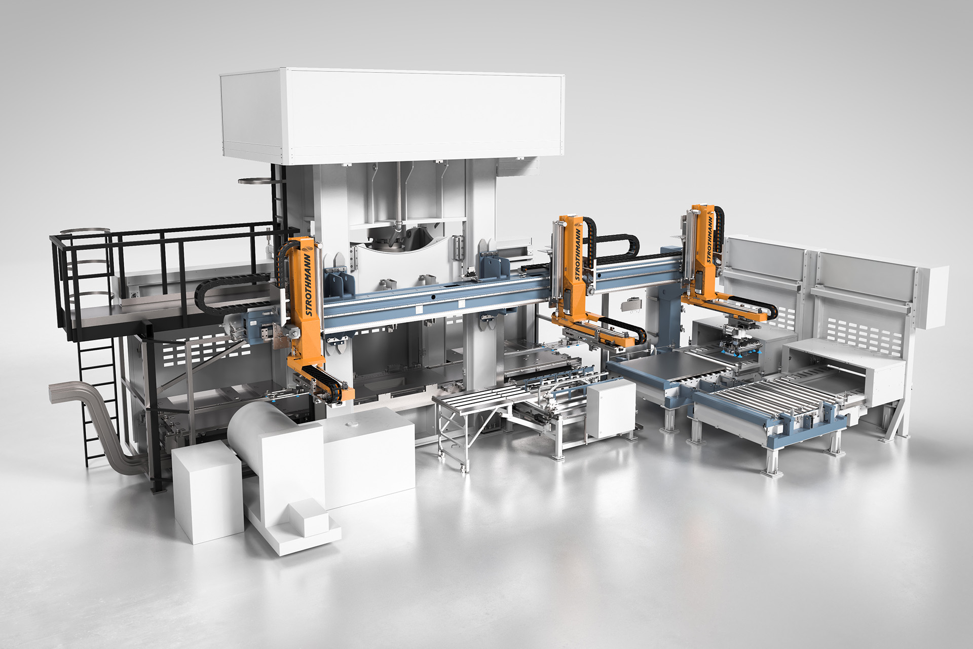 Pressenautomation für die Automobilindustrie mit Feeder- und Portalsystemen