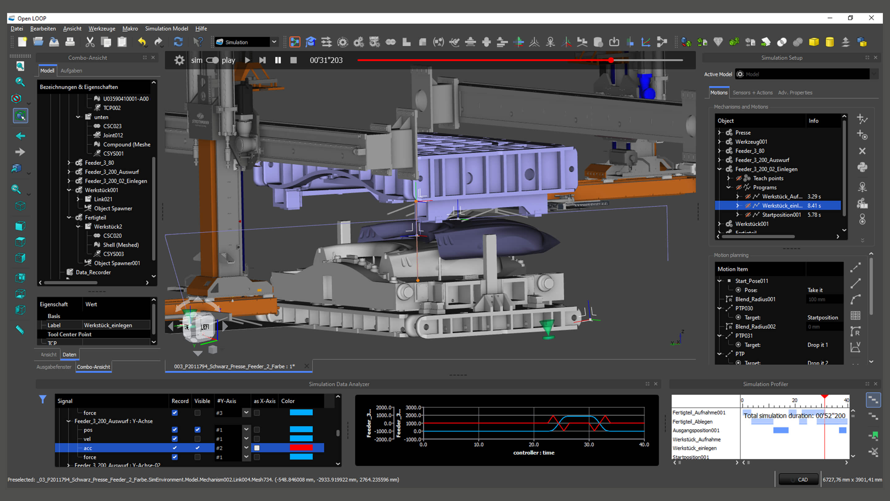 Simulationssoftware für Pressenautomation