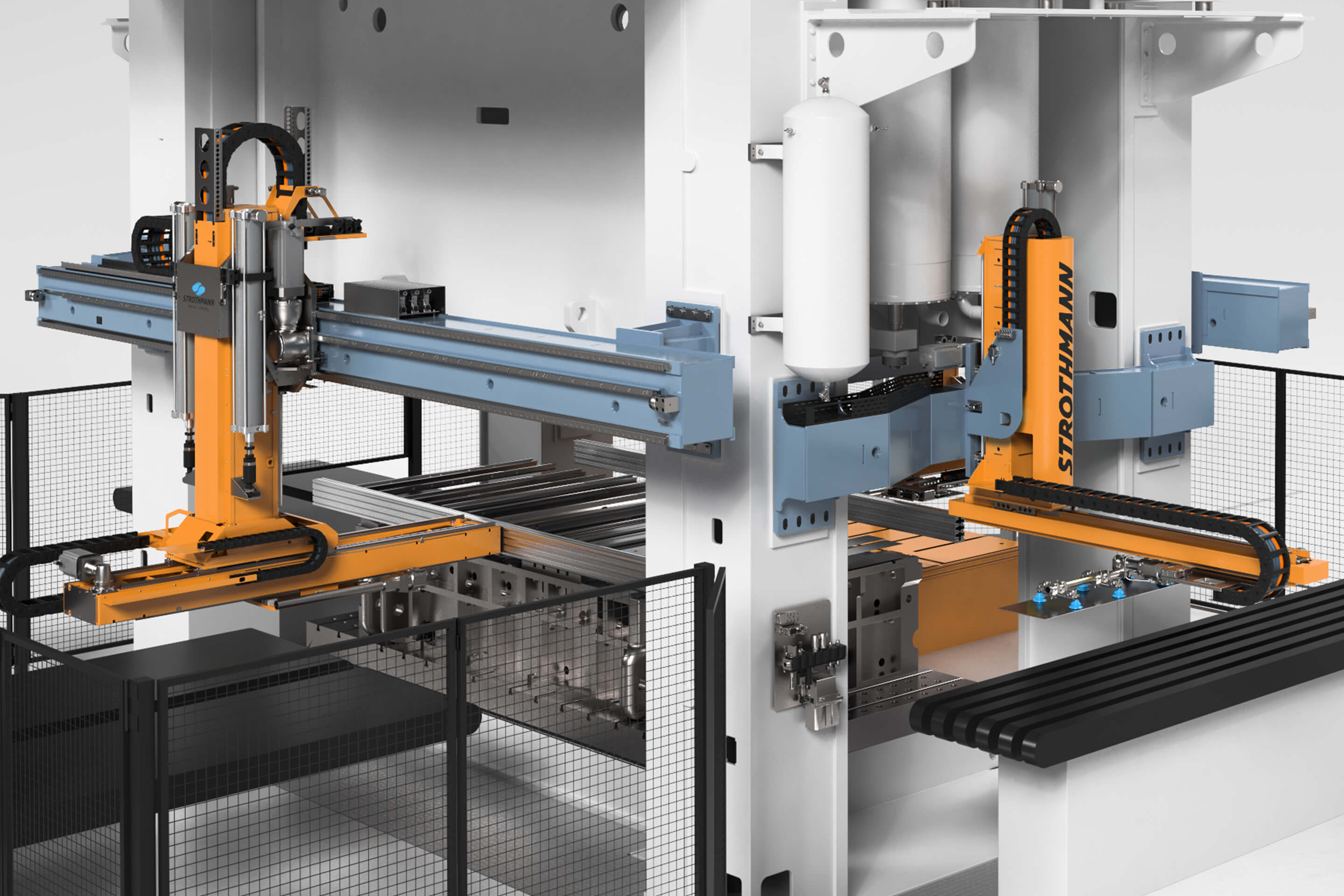 Pressenautomation uFlex: Traversierende Feeder
