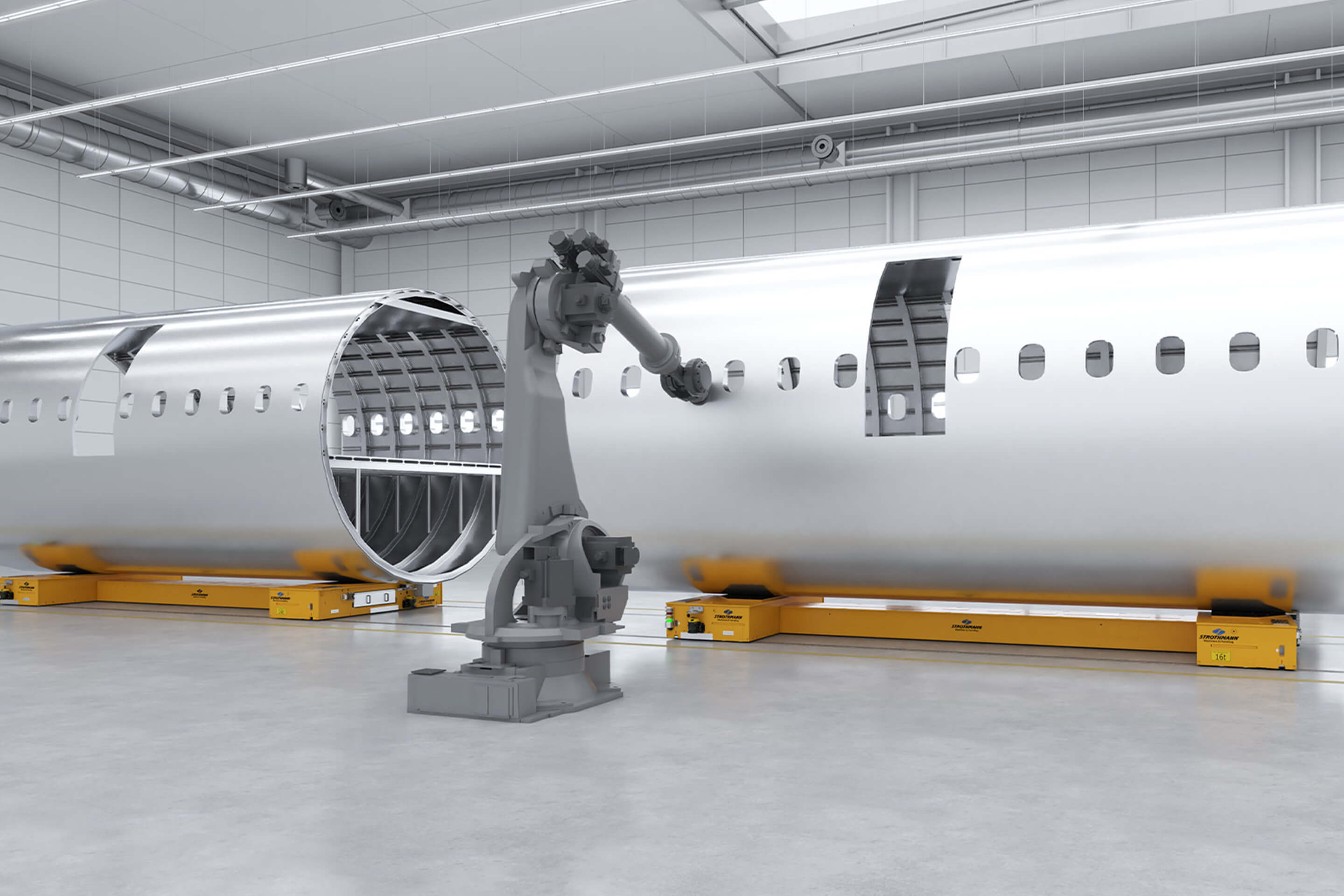 Hochpräzise Positionier- und Wiederholgenauigkeit in der Flugzeugbau-Produktion